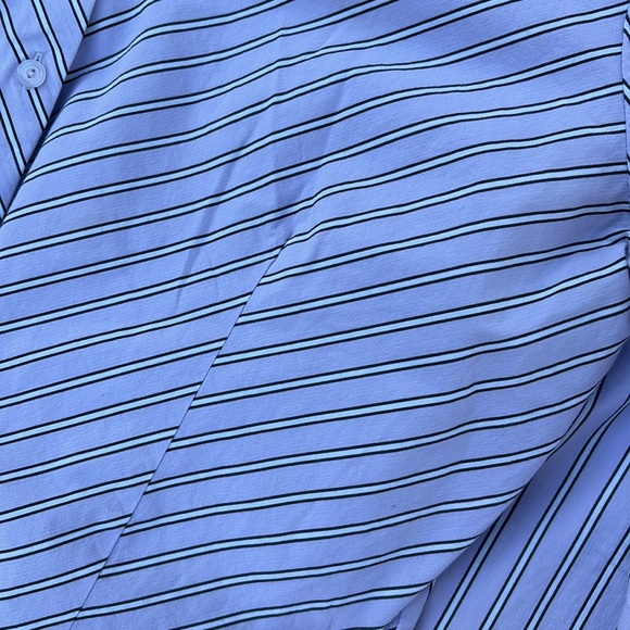 George Stretch Button Up Blouse Diagonal Purple Black White Stripes XL (16/18) - Picture 8 of 16